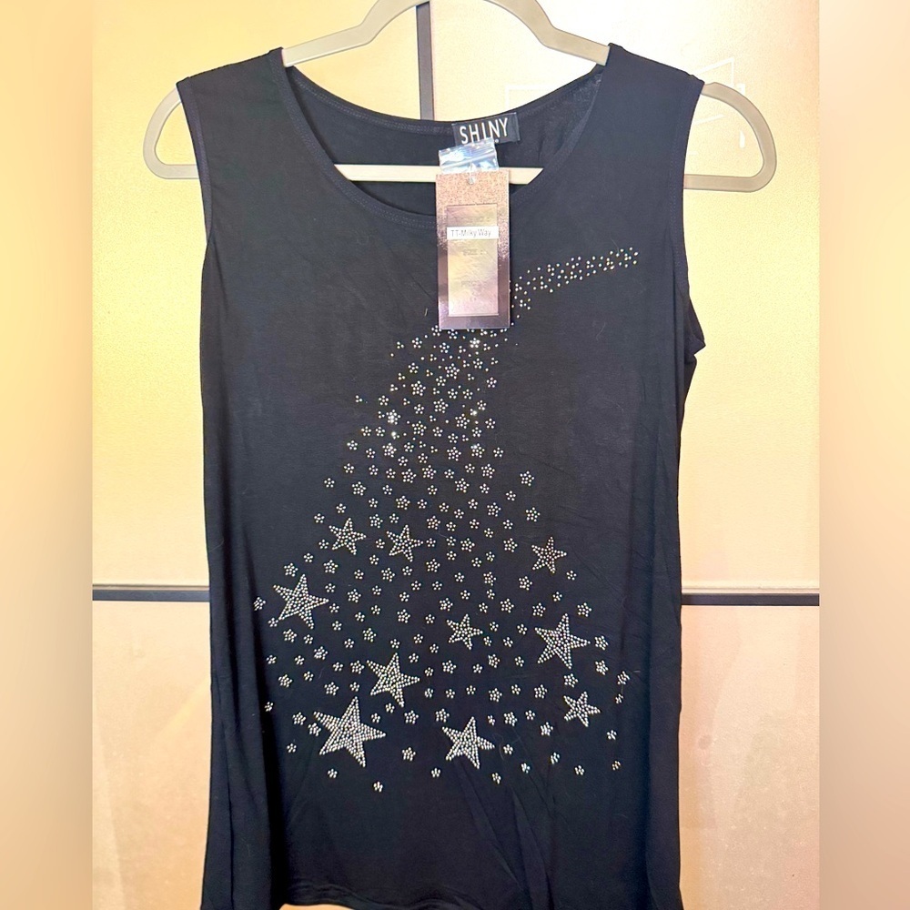 SHINY Rhinestone Embellished Sleeveless - Picture 3 of 5